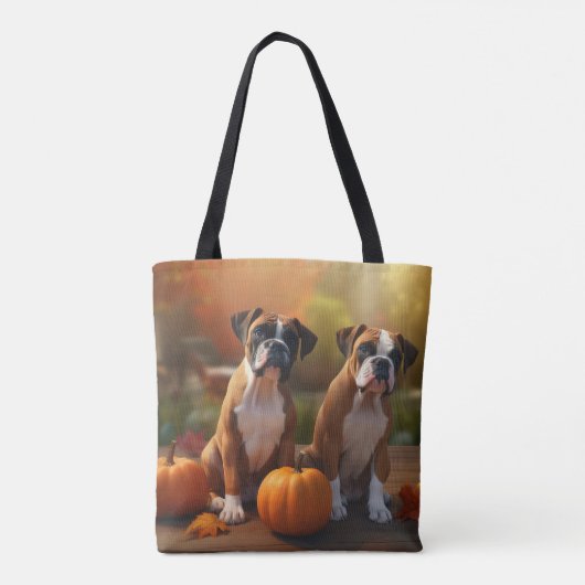 Boxer Welpe Autumn Delight Pumpkin Tasche (Rückseite)