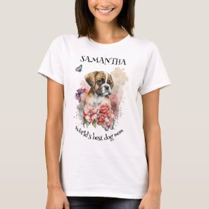Boxer Welpe in Blume benutzerdefiniert T-Shirt