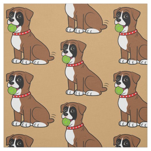 Boxer-Welpe mit Tennisball Stoff (Muster)