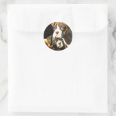 Boxer Welpen-Aufkleber Runder Aufkleber (Tasche)