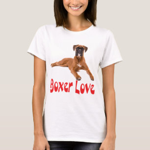 Boxer Welpen Hund Rote Liebe Damen T-Shirt