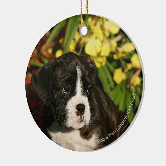 Boxer-Welpen Keramik Ornament (Links)