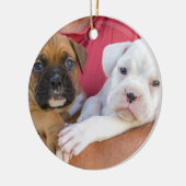 Boxer-Welpen Keramik Ornament (Links)