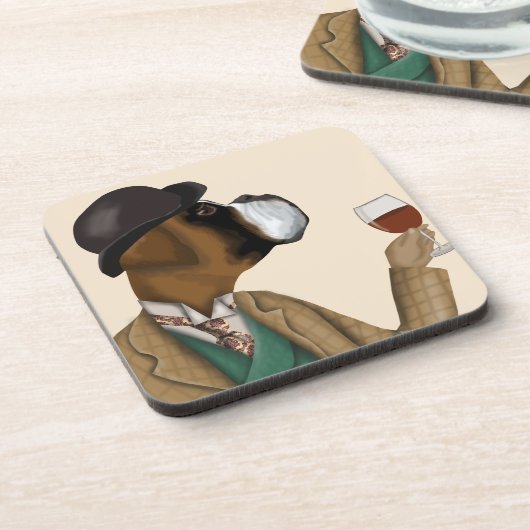 Boxer Wine Snob Getränkeuntersetzer (Linke Seite)