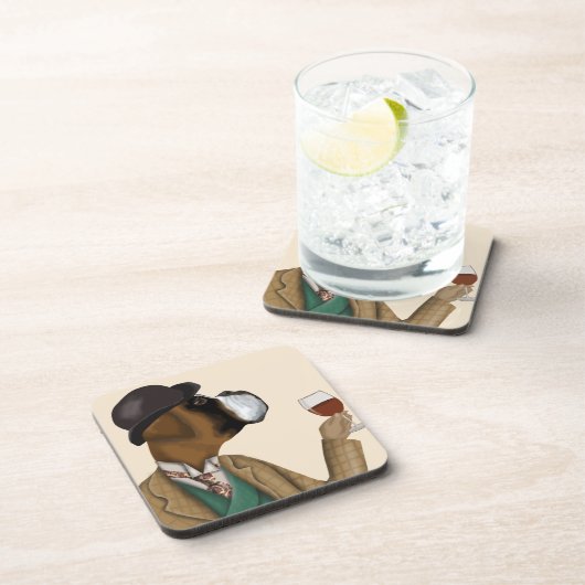 Boxer Wine Snob Getränkeuntersetzer (Rechte Seite)