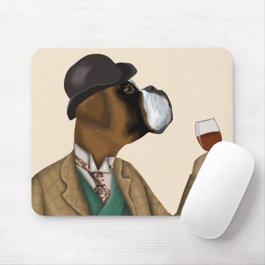 Boxer Wine Snob Mousepad (Mit Mouse)