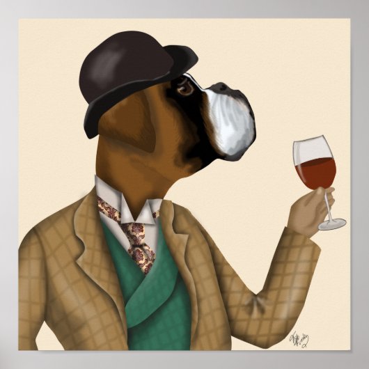 Boxer Wine Snob Poster (Vorne)