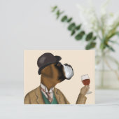 Boxer Wine Snob Postkarte (Stehend Vorderseite)