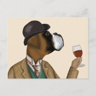 Boxer Wine Snob Postkarte