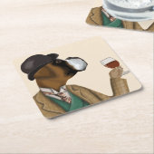 Boxer Wine Snob Rechteckiger Pappuntersetzer (angewinkelt)