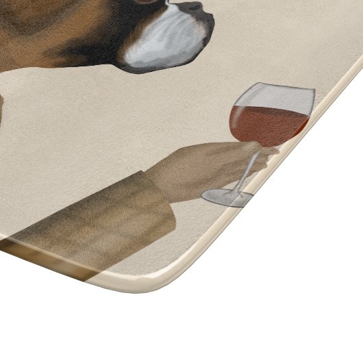 Boxer Wine Snob Schneidebrett (Ecke)