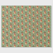 Boxer-Wintermuster Geschenkpapier (Flach)