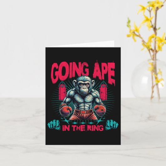 Boxer wird in den Ring Boxen Affe reifen Karte (Gelbe Blume)