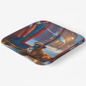 Boxer with Christmas Lights Holiday Pappteller (Gewinkelt)