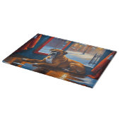 Boxer with Christmas Lights Holiday Schneidebrett (Ecke)