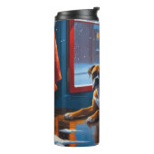 Boxer with Christmas Lights Holiday Thermosbecher (Nach links gedreht)