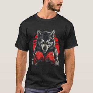 Boxer Wolf Mit Boxhandschuhen Kickboxen Lustige Bo T-Shirt