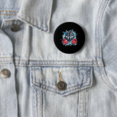 Boxer Wolf Mit Boxhandschuhen Kickboxen Lustiger B Button (Beispiel)