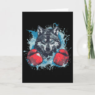 Boxer Wolf Mit Boxhandschuhen Kickboxen Lustiger B Karte