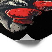 Boxer-Wolf mit Boxhandschuhen Kickboxen Lustiger B Poster (Ecke)