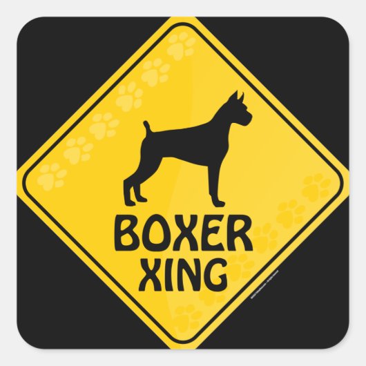 Boxer Xing Quadratischer Aufkleber (Vorderseite)