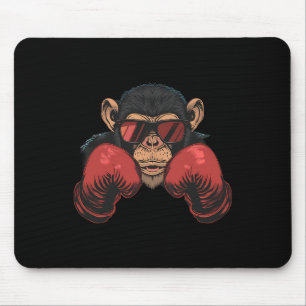 Boxeraffe mit Boxhandschuhen Kickboxen Lustig B Mousepad