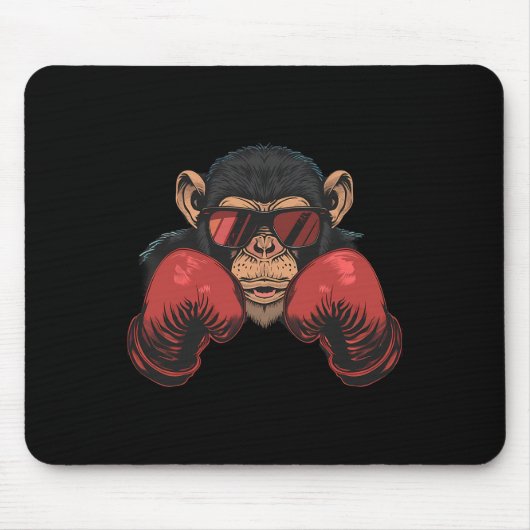 Boxeraffe mit Boxhandschuhen Kickboxen Lustig B Mousepad (Vorne)