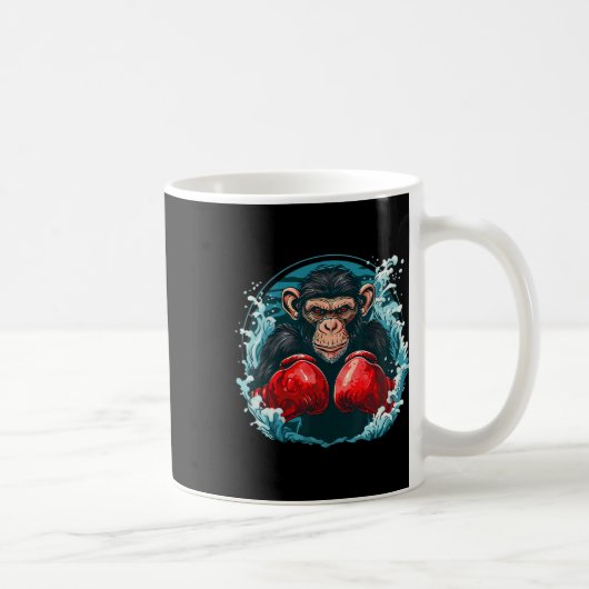 Boxeraffe mit Boxhandschuhen Kickboxen Lustiges B Kaffeetasse (Rechts)
