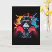 Boxeraffe mit Boxhandschuhen Kickboxen Lustiges B Karte (Gelbe Blume)