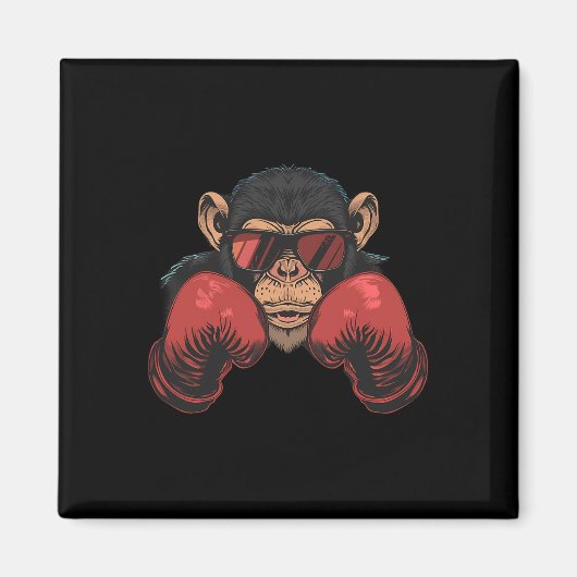 Boxeraffe mit Boxhandschuhen Kickboxen Lustiges B Magnet (Vorne)