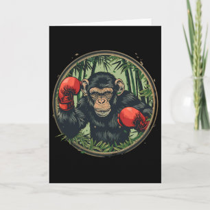 Boxeraffe mit Boxhandschuhen Kickboxen Lustiges Bo Karte