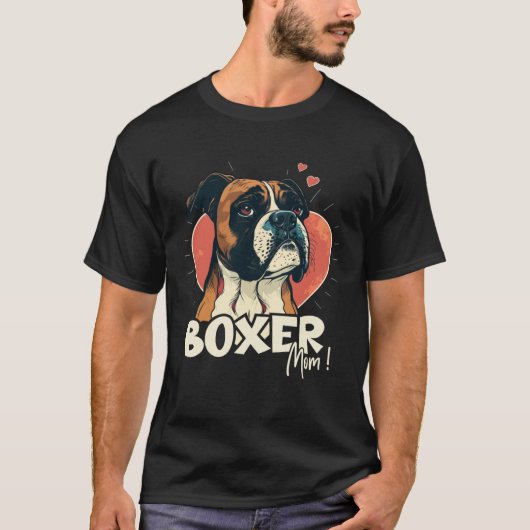 Boxerdog with heartdecoration Boxermom T-Shirt (Vorderseite)