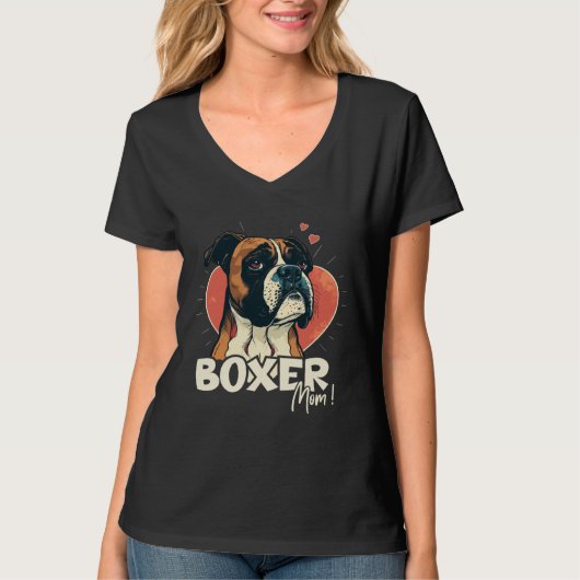 Boxerdog with heartdecoration Boxermom T-Shirt (Vorderseite)