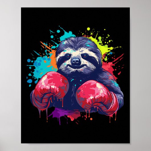 Boxerfaultier mit Boxhandschuhen Kickboxen Lustige Poster (Vorne)
