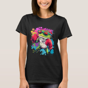 Boxerfrosch mit Boxhandschuhen Kickboxen Lustiger T-Shirt