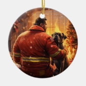 Boxergeschenk, Hausgeschenk, Hundefeuer, Weihnacht Keramik Ornament (Vorne)