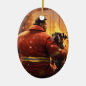 Boxergeschenk, Hausgeschenk, Hundefeuer, Weihnacht Keramik Ornament (Vorne)