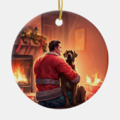 Boxergeschenk, Hausgeschenk, Hundefeuer, Weihnacht Keramik Ornament (Vorne)