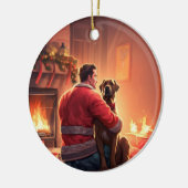 Boxergeschenk, Hausgeschenk, Hundefeuer, Weihnacht Keramik Ornament (Links)