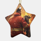Boxergeschenk, Hausgeschenk, Hundefeuer, Weihnacht Keramik Ornament (Links)