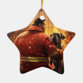 Boxergeschenk, Hausgeschenk, Hundefeuer, Weihnacht Keramik Ornament (Hinten)