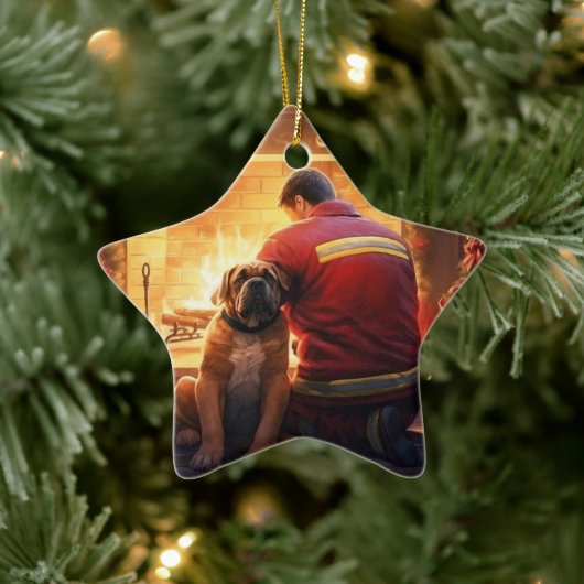 Boxergeschenk, Hausgeschenk, Hundefeuer, Weihnacht Keramik Ornament (Baum)