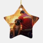 Boxergeschenk, Hausgeschenk, Hundefeuer, Weihnacht Keramik Ornament (Vorne)
