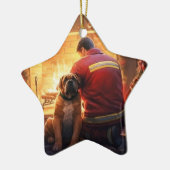 Boxergeschenk, Hausgeschenk, Hundefeuer, Weihnacht Keramik Ornament (Links)
