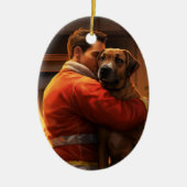 Boxergeschenk, Hausgeschenk, Hundefeuer, Weihnacht Keramik Ornament (Vorne)