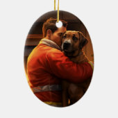 Boxergeschenk, Hausgeschenk, Hundefeuer, Weihnacht Keramik Ornament (Hinten)