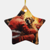 Boxergeschenk, Hausgeschenk, Hundefeuer, Weihnacht Keramik Ornament (Hinten)