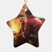 Boxergeschenk, Hausgeschenk, Hundefeuer, Weihnacht Keramik Ornament (Links)