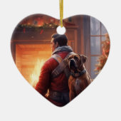 Boxergeschenk, Hausgeschenk, Hundefeuer, Weihnacht Keramik Ornament (Vorne)