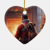 Boxergeschenk, Hausgeschenk, Hundefeuer, Weihnacht Keramik Ornament (Hinten)